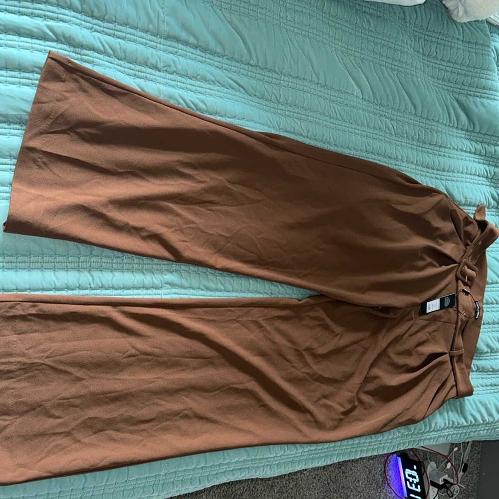Fashion Nova Talia Belted Pants Brown